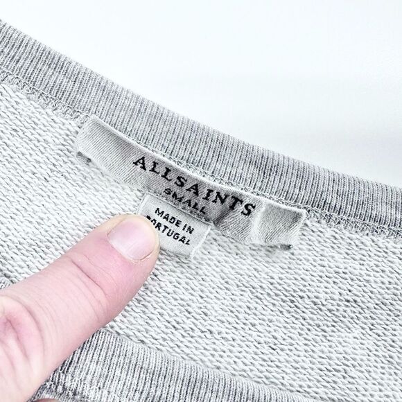 All Saints grey Paloma twist front sweatshirt S - Picture 5 of 11
